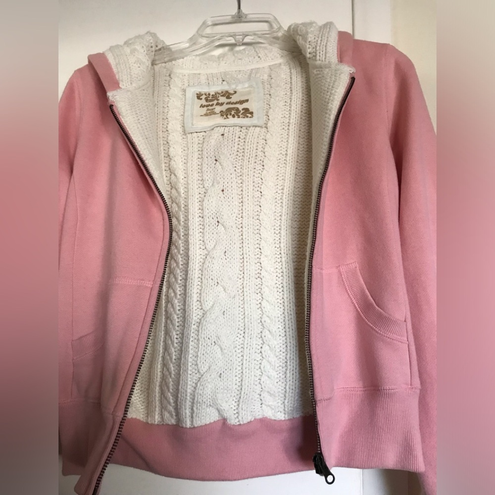 Love by design, L size , Pink Women's Hoodie Jacket, Exclusive of decoration